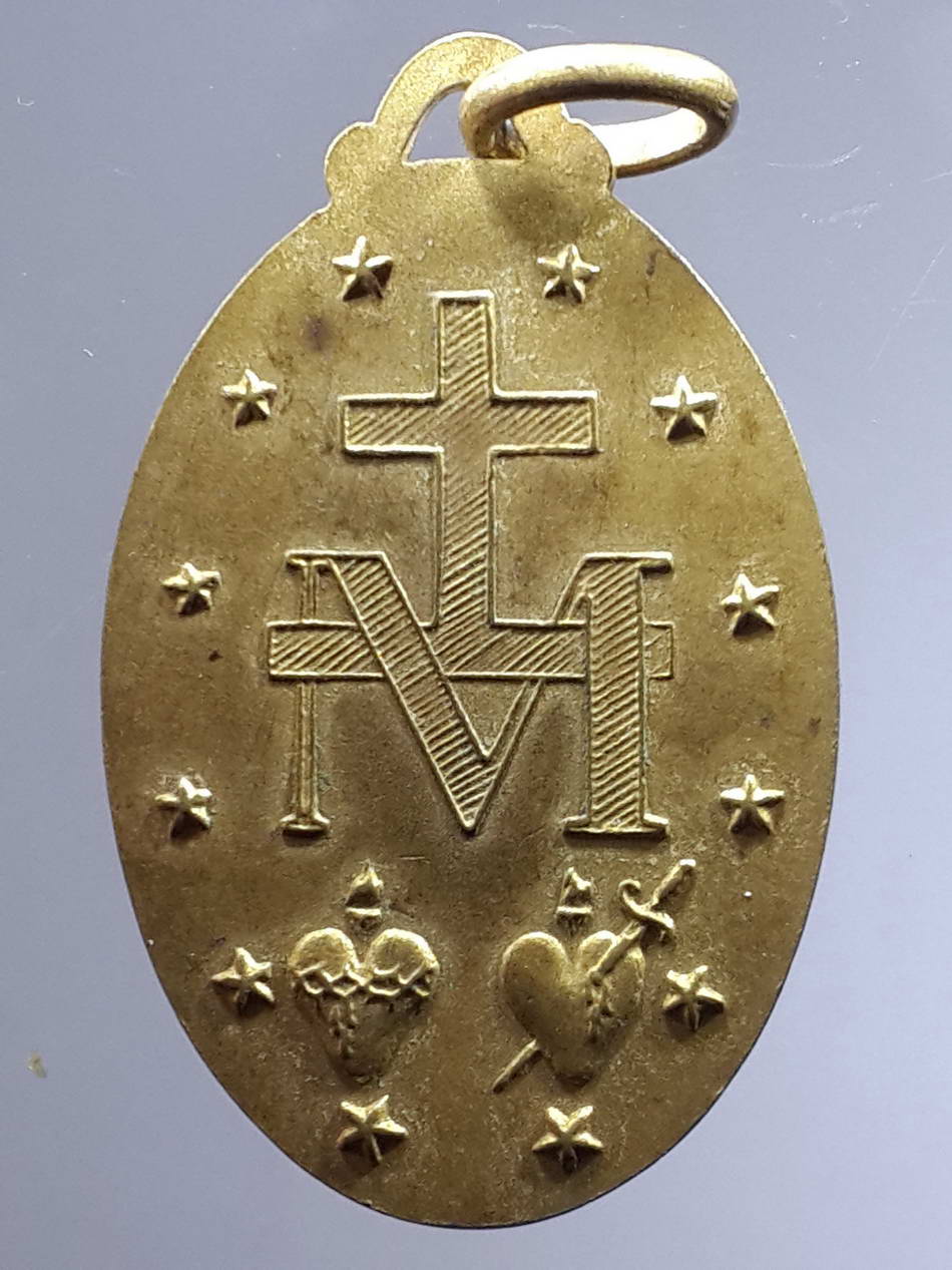 รหัสสินค้า เทพจีน - เทพฮินดู 065 เหรียญกะไหล่ทองพ่นทราย พระแม่มาเรีย ปีคริสตศักราช 1830 พระรายการนี้ให้เช่าบูชาแล้ว