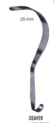 Retractor Deaver 25 mm. x 30 cm.