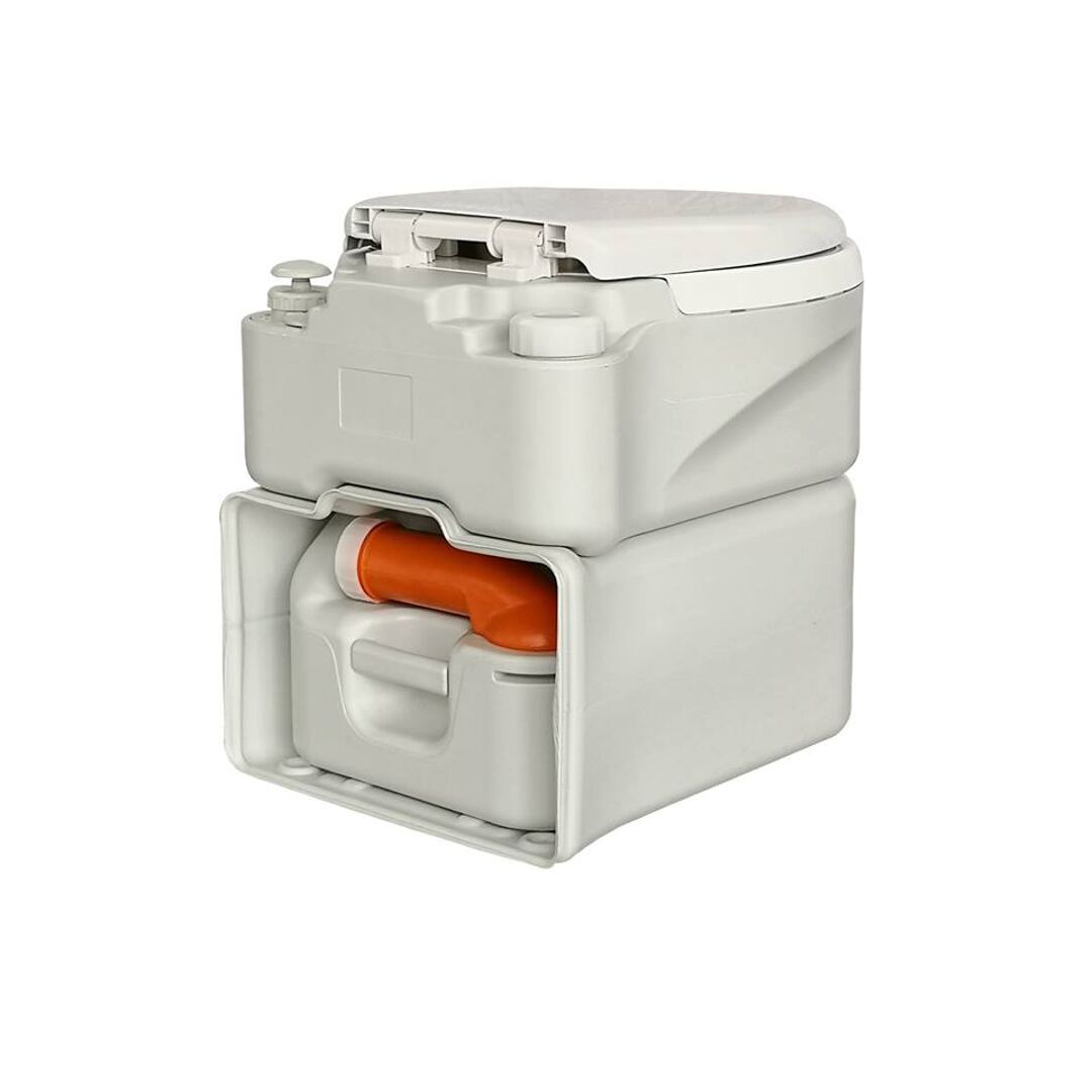 สุขาเคลื่อนที่รุ่น Premium Pro ฝารองนั่งแบบวงรี ความจุน้ำสะอาด 17 ลิตร ความจุของเสีย 24 ลิตร ฟรีสายฉีดชำระ