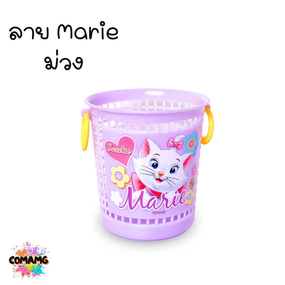 ตะกร้าดินสอ ตะกร้าใส่ของจุกจิก ตะกร้าใส่ปากกา ที่ใส่เครื่องเขียน ที่ใส่ปากกา แบบตะกร้ากลม มีหูหิ้ว ลายการ์ตูน