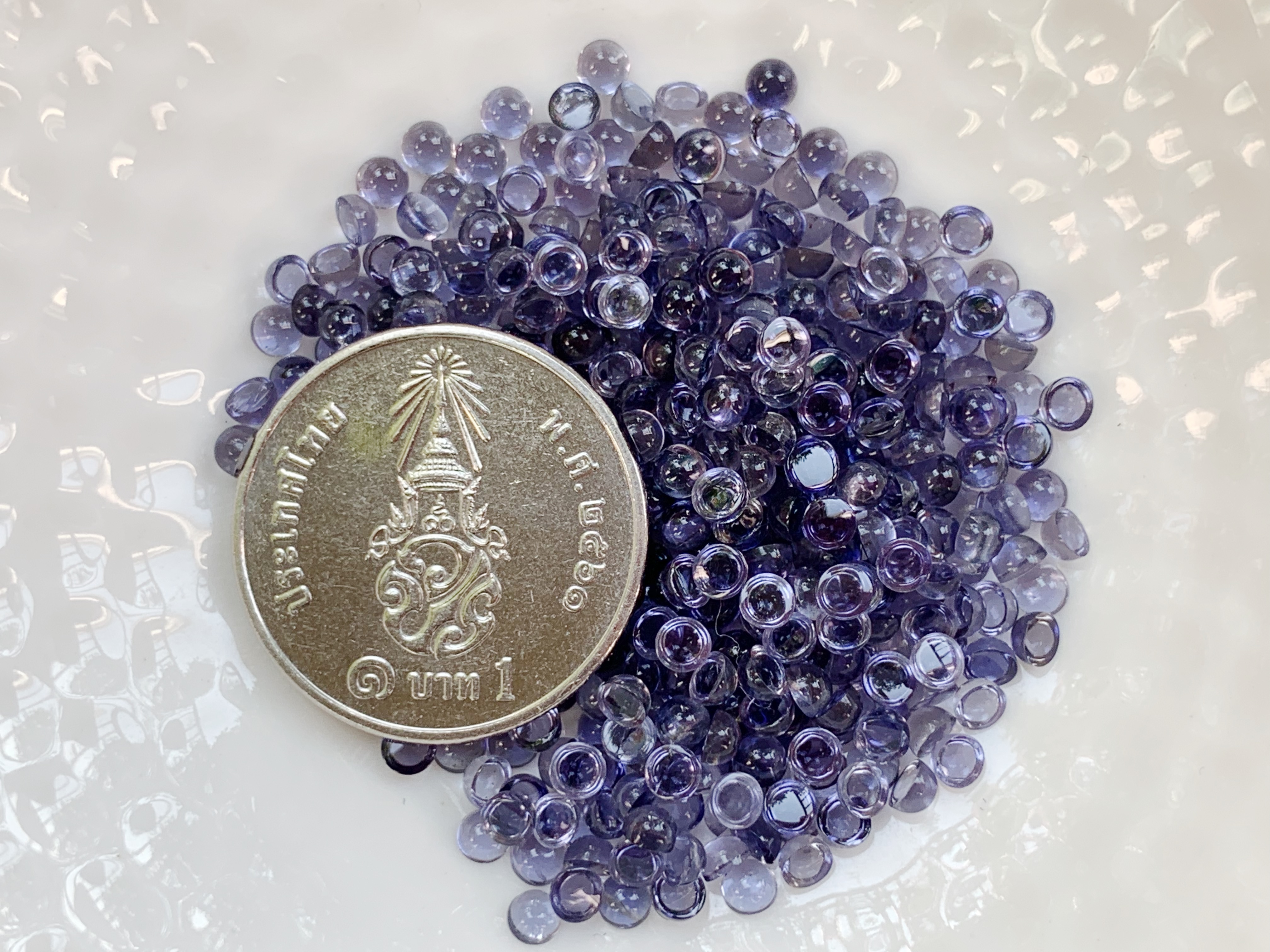 ไอโอไลท์กลมหลังเบี้ย 2.5 มม. 5 กะรัต