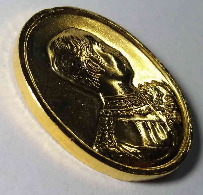 รหัสสินค้า อยุธยา 027 เหรียญกะไหล่ทองรัชกาลที่ 5 วัดเสนาสนาราม จังหวัดอยุธยา สร้างปี 2539