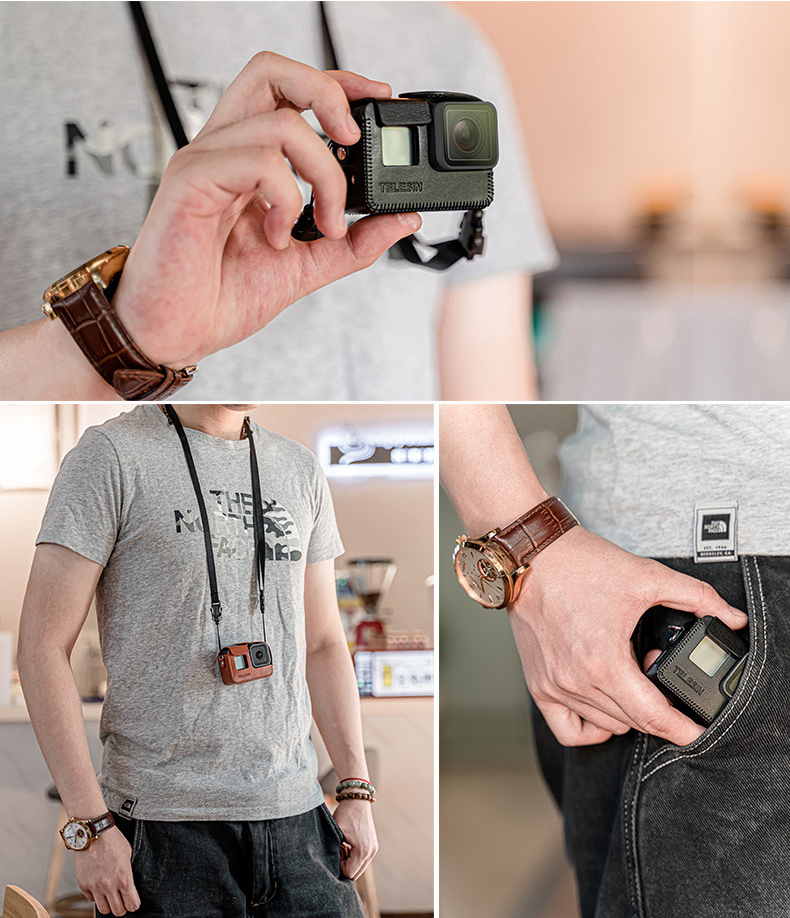 เคสGopro8 เป็นหนัง ทรงRetro เคสTelesin