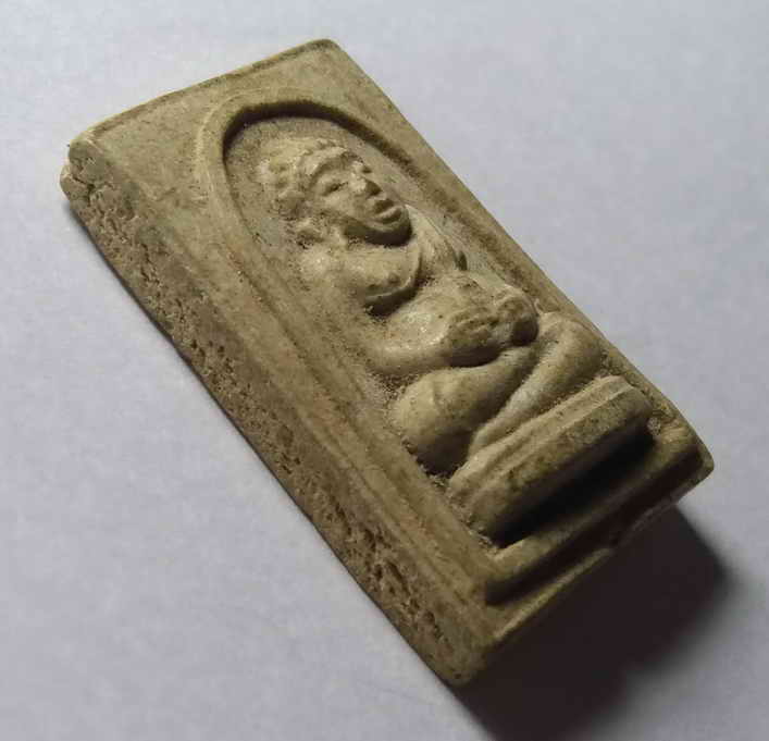 รหัสสินค้า พระเนื้อดิน เนื้อผง เนื้อว่าน 447 พระสังกัจจายน์เนื้อผง วัดดอนเสลา อำเภอบ้านโป่ง จังหวัดราชบุรี รุ่นสร้างศาลา พระรายการนี้ให้เช่าบูชาแล้ว