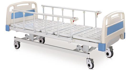 เตียงผู้ป่วยปรับไฟฟ้า 4 ฟังก์ชั่น มาตรฐาน หัวท้าย ABS ราวสไลด์ + แถมพิเศษ ฟูกที่นอน 4 ตอน