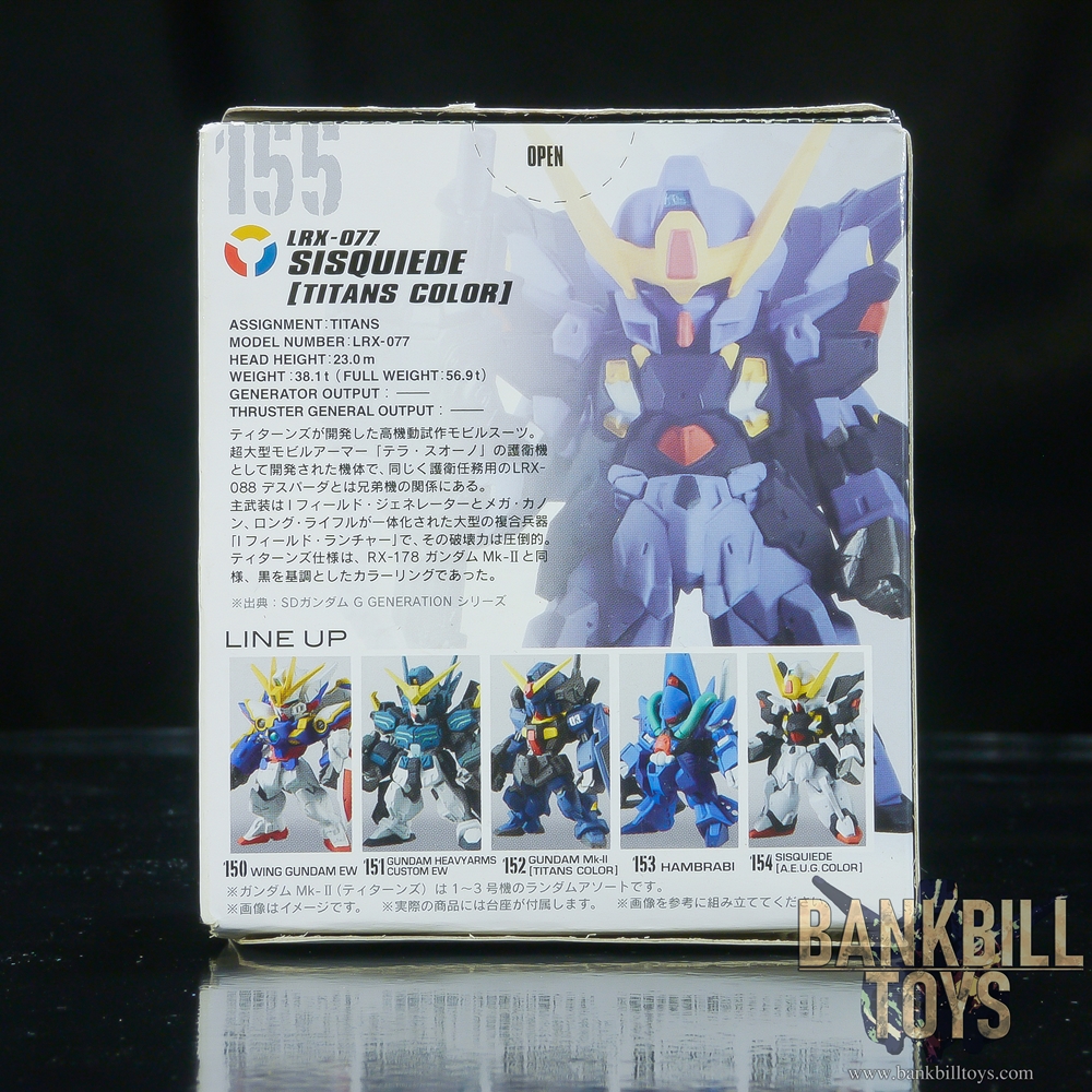 กันดั้ม Bandai Candy Toy FW Gundam Converge #06 No.155 LRX-077 Sisquiede [Titans Color Ver.]