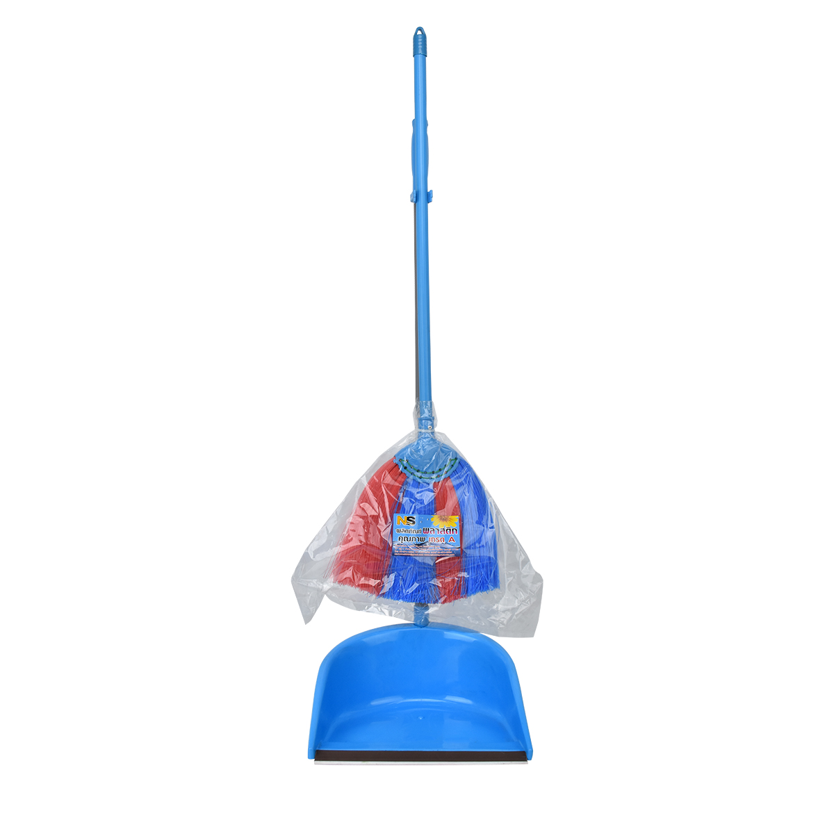 NS ชุดโกยผงพร้อมไม้กวาด PVC กลาง [MOP-097-3P]
