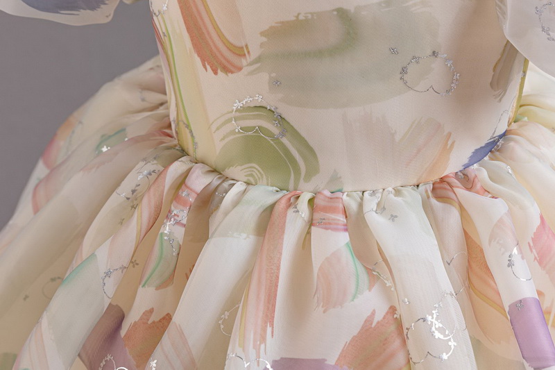 Gd4050- พร้อมส่งจากไทย ชุดราตรีเด็กสีครีม ชุดออกงานเด็กหญิงทรงสั้น ลายสวยหวาน แต่งโบว์และมุกสุดสวยหวาน มีแขนตุ๊กตา ลุคคุณหนูสุดน่ารัก สำหรับเด็กเล็ก-เด็กโต