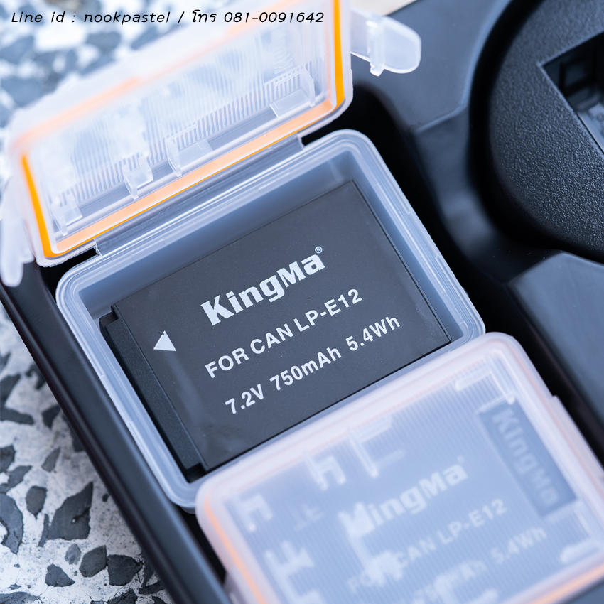 Kingma ชุดแท่นชาร์จDual + แบตเตอรี่ Canon LP-E12 แบต2ก้อน พร้อมกล่องใส่แบต