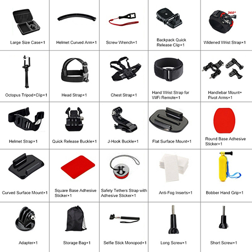 GoPro Accessories kit 50 in 1 Bundle Action Camera Accessory Kit ชุดอุปกรณ์เสริมกล้องแอคชั่น for GoPro Action Camera