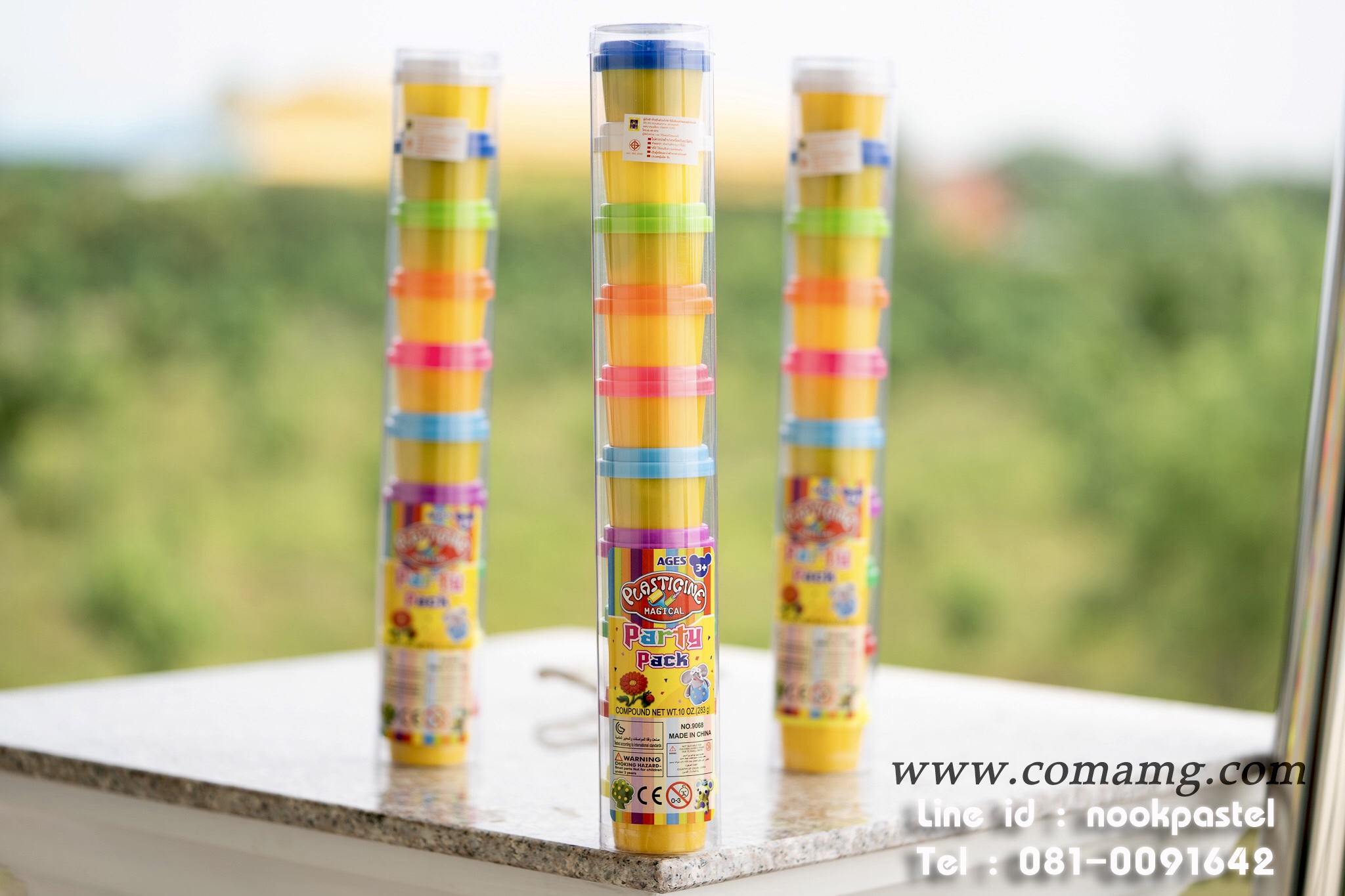 แป้งโดว์ แป้งเปล่า เสริมพัฒนาการ(ชุดแถว10กระปุก)