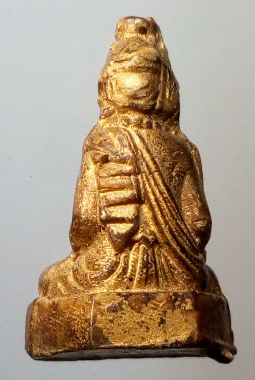 รหัสสินค้า พระไม่ทราบที่ 168 รูปหล่อฤาษีเนื้อเรซิ่น ทาทองบรอนซ์ หล่อแบบลอยองค์ ไม่ทราบที่