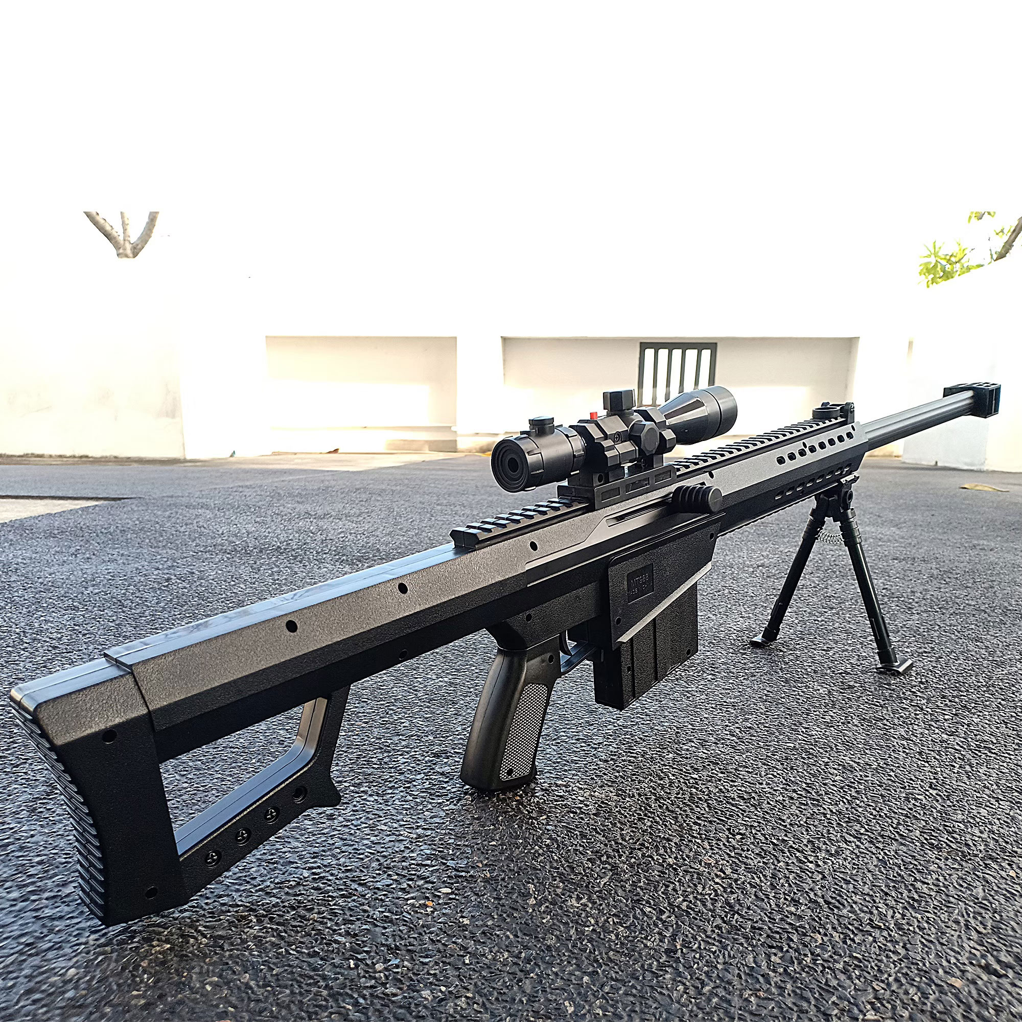 ปืนอัดลม ปืนสไนเปอร์อัดลม สีดำ ยิงแรง ลำกล้องติดเลเซอร์ บอดี้พลาสติกแข็ง ขนาดใหญ่ รุ่น MT.988