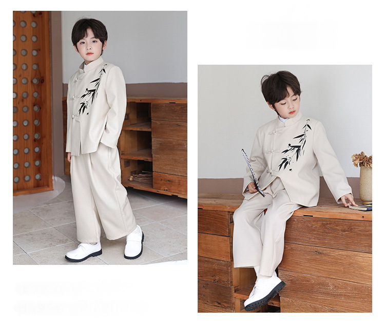 Bset0142- ชุดออกงานเด็กชาย 3ชิ้น มีครีม และสีดำ เสื้อคอจีน+เสื้อคอจีนแขนยาวสีขาว+กางเกง ชุดจีนเด็กชายดูดีมีสไตล์ ทรงสวยสไตล์เก๋ เนื้อผ้าสวยใส่สบาย ขนาดชุด +ดูเพิ่ม ในรายละเอียด