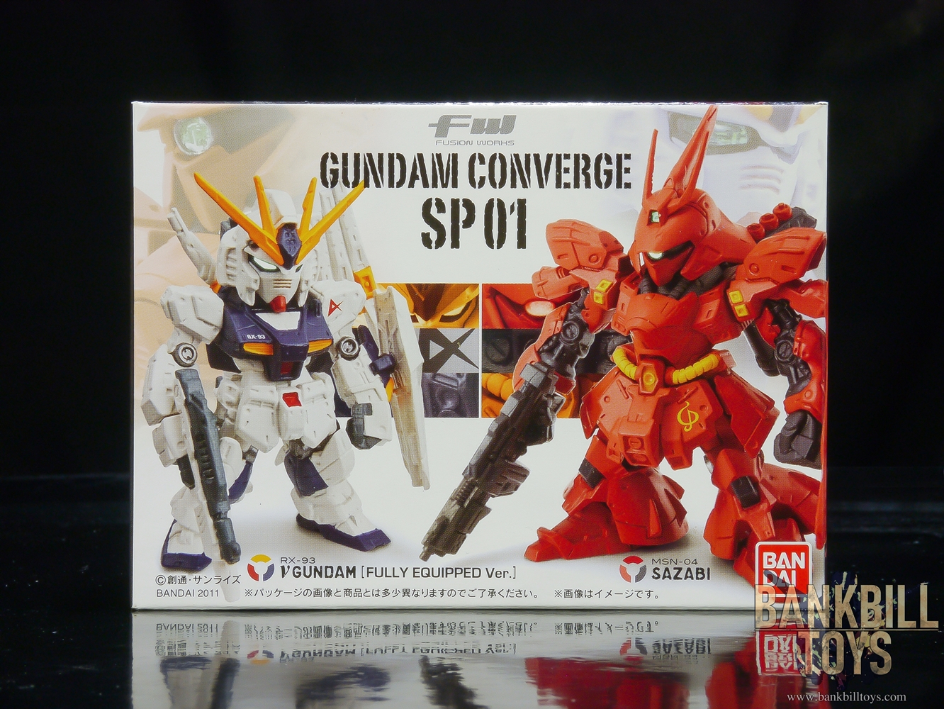 กันดั้ม Bandai Candy Toy FW Gundam Converge SP01 RX-93 Nu Gundam [Fully Equipped Ver.] & MSN-04 Sazabi Set