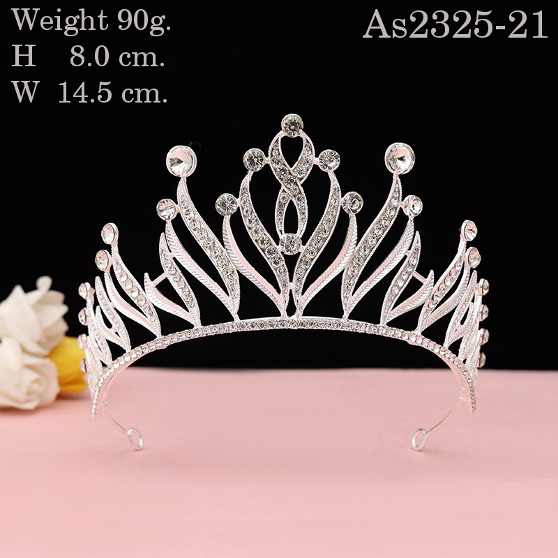 As2325- พร้อมส่งจากไทย มงกุฎเพชรประดับ แวววาว สวยหรูดูแพงเหมือนแบบ เด็กโต-ผู้ใหญ่ เส้นผ่าศูนย์กลาง 14cm.ดัดปรับขนาดได้เล็กน้อย
