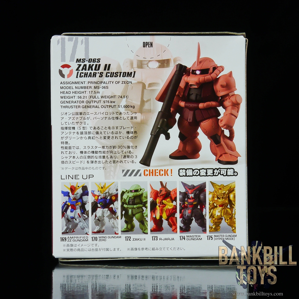 กันดั้ม Bandai Candy Toy FW Gundam Converge #09 No.171 MS-06S Char's Zaku II