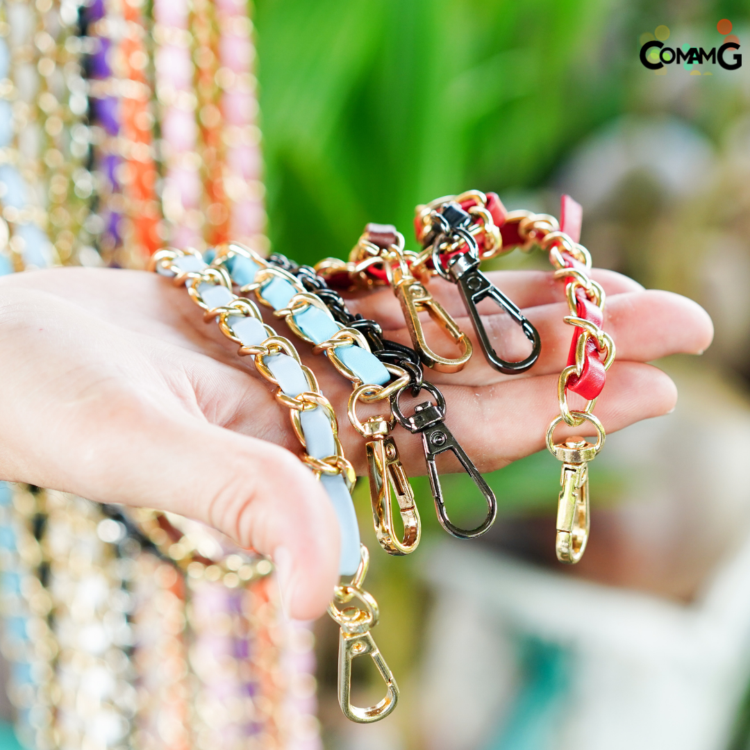 สายกระเป๋า โซ่เปีย สายโซ่สอดใส้PU อะไหล่สายกระเป๋า