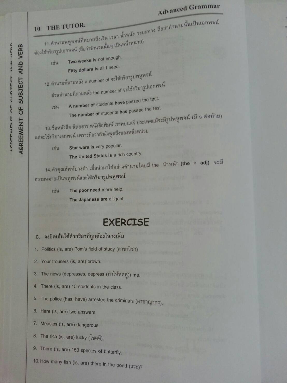 หนังสือเตรียมสอบ English Advanced Grammar ของ The tutor