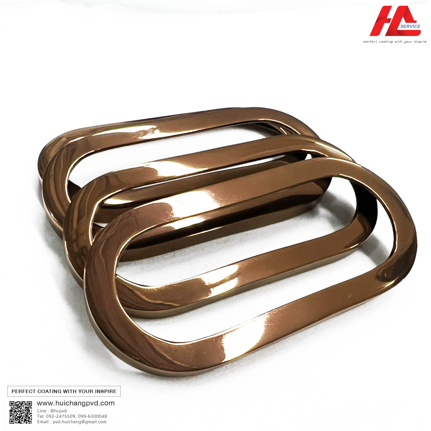ตัวอย่างงานเคลือบสี Rose Gold titanium | Pvd Coating