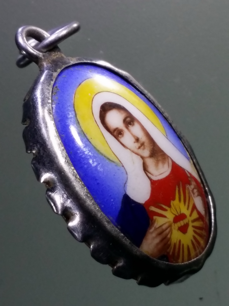 รหัสสินค้า เครื่องราง ล็อกเก็ต ภาพถ่าย 119 ล็อกเก็ตพระแม่มาเรีย สำหรับผู้นับถือศาสนา คริสต์ งานเก่าน่าสะสม