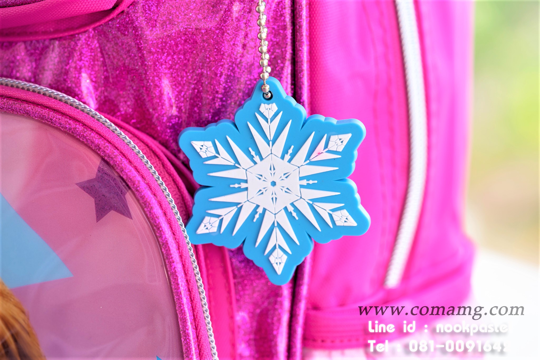 กระเป๋าเป้สะพายหลังเอลซ่าอันนา (Frozen) สีชมพูกลิตเตอร์ ลิขสิทธิ์แท้ 14นิ้ว