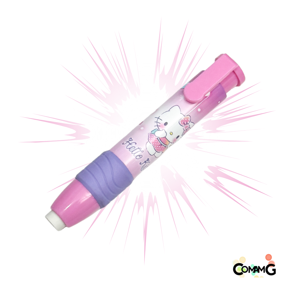 ยางลบแท่ง แบบด้ามกด ทรงดินสอด้ามยาว มียางรองนิ้ว ลายการ์ตูน พร้อมส่ง