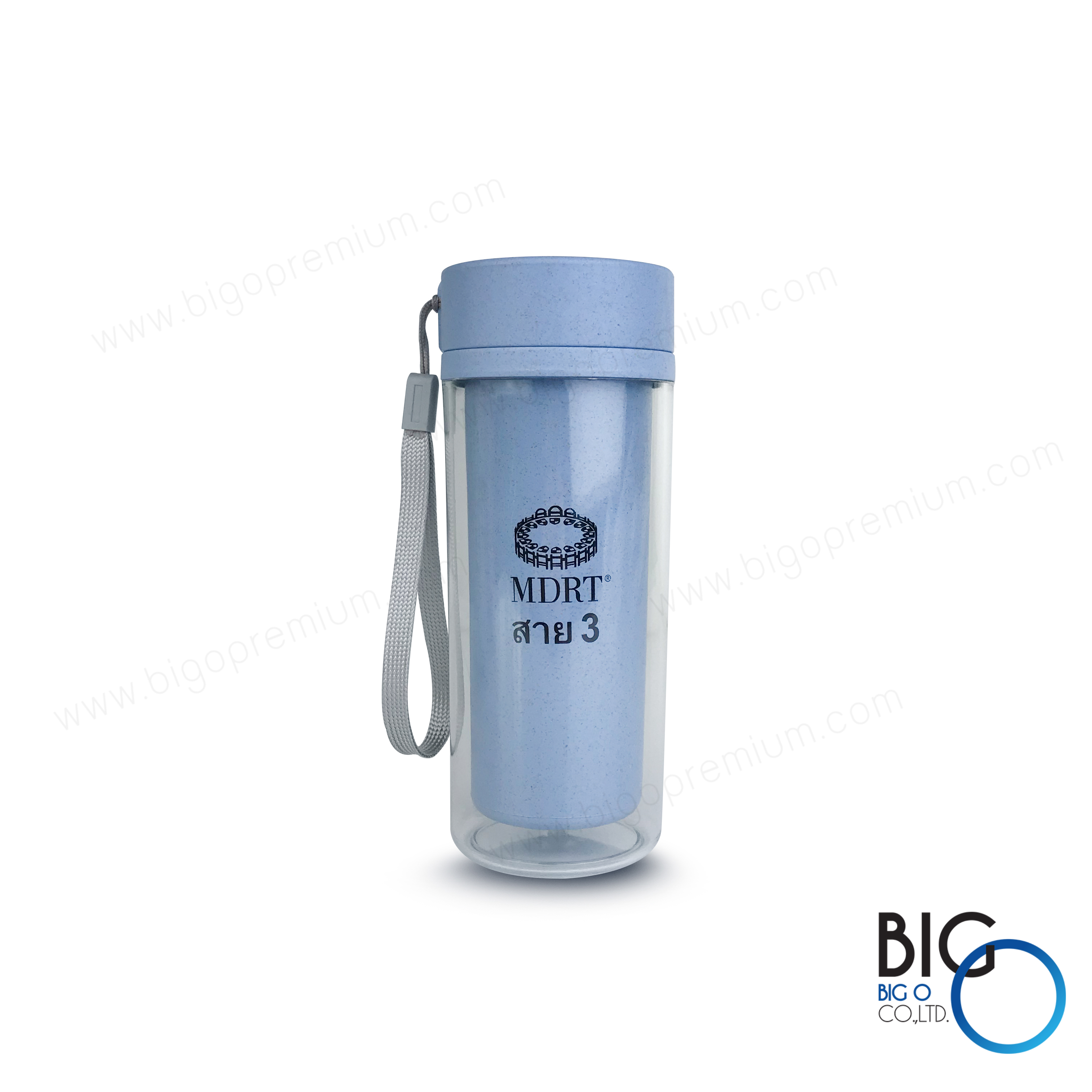 แก้วน้ำพลาสติก 2 ชั้น มีสายคล้องมือ MDRT