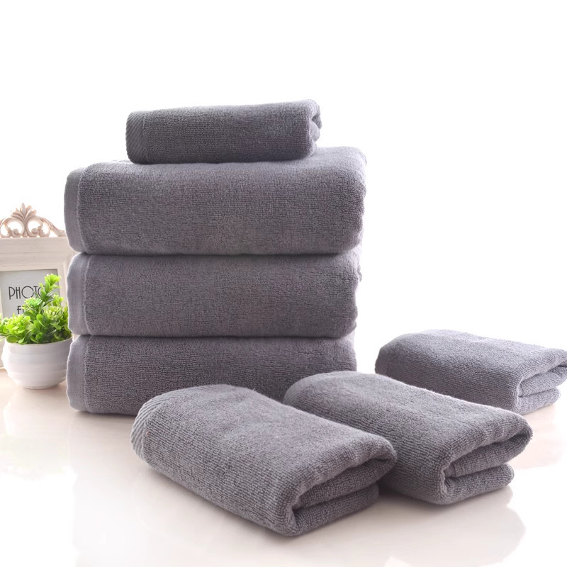 ผ้าขนหนูเช็ดตัวสีเทาCotton100% ผ้าขนหนูเกรดโรงแรม