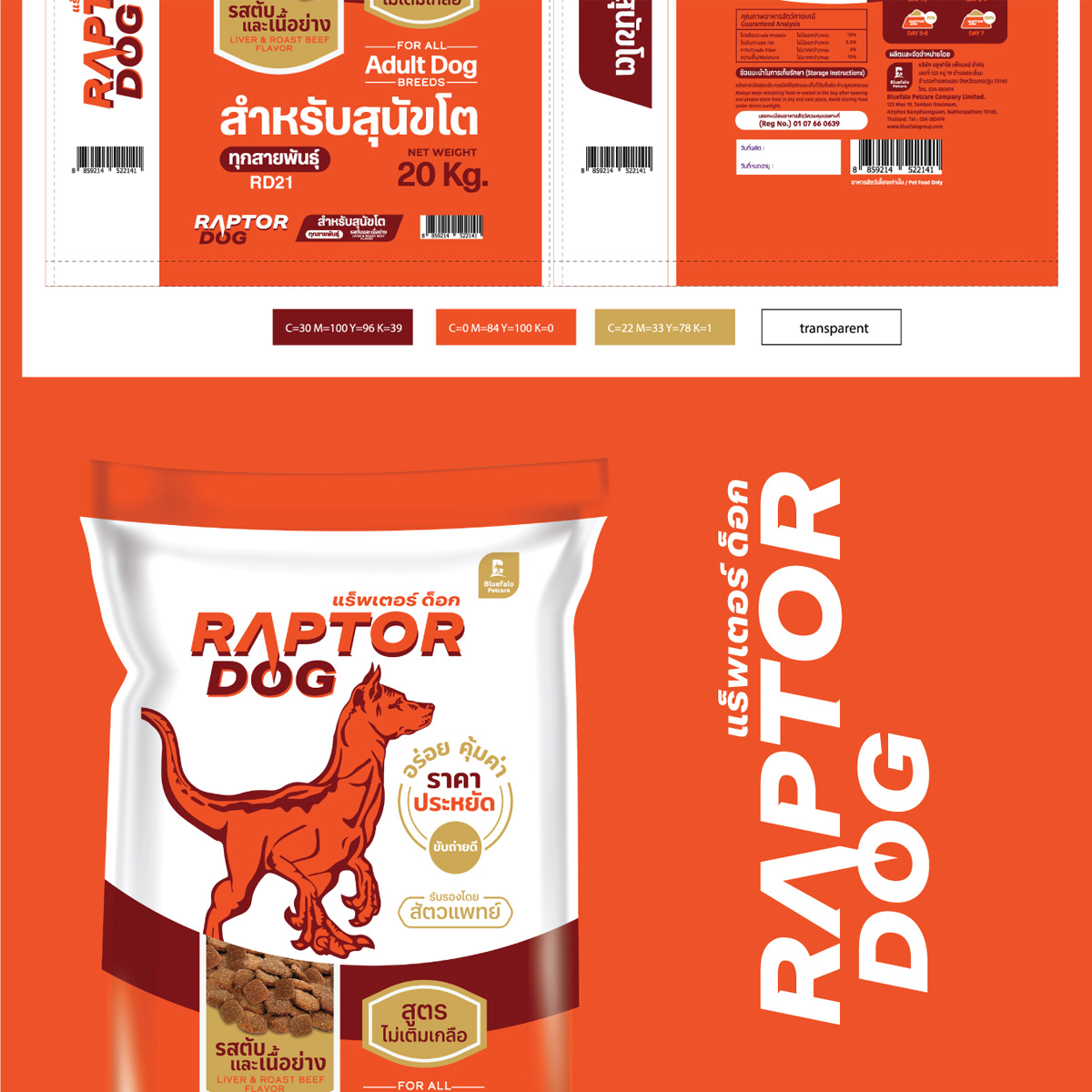 Raptor Dog แร๊พเตอร์ด๊อก อาหารสุนัขโต ขนาด 10 KG