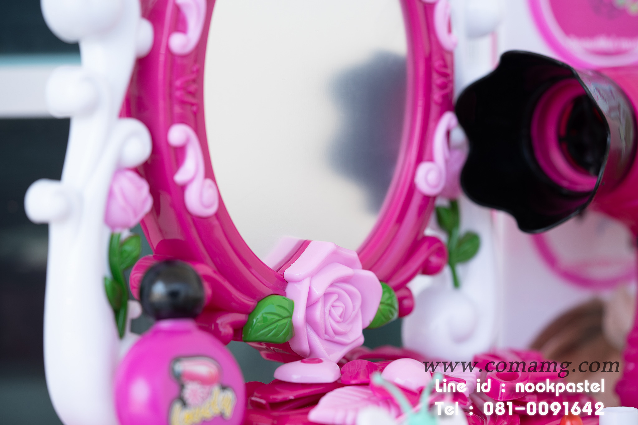 โต๊ะแต่งตัว สีชมพู (มีไฟ+มีเสียง)