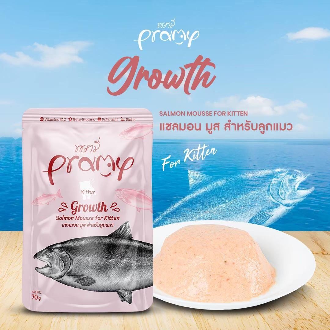 PRAMY พรามี่ อาหารเปียกแมว สูตรใหม่ ขนาด 70 กรัม (โหล 12 ซอง)