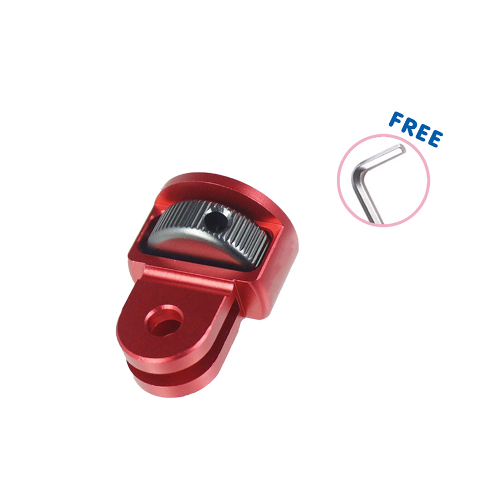 1/4 นิ้ว 360 องศา Red Grey อะแดปเตอร์ขาตั้งกล้องอลูมิเนียม for GoPro / SJCAM / Xiaomi / Insta360 / action camera