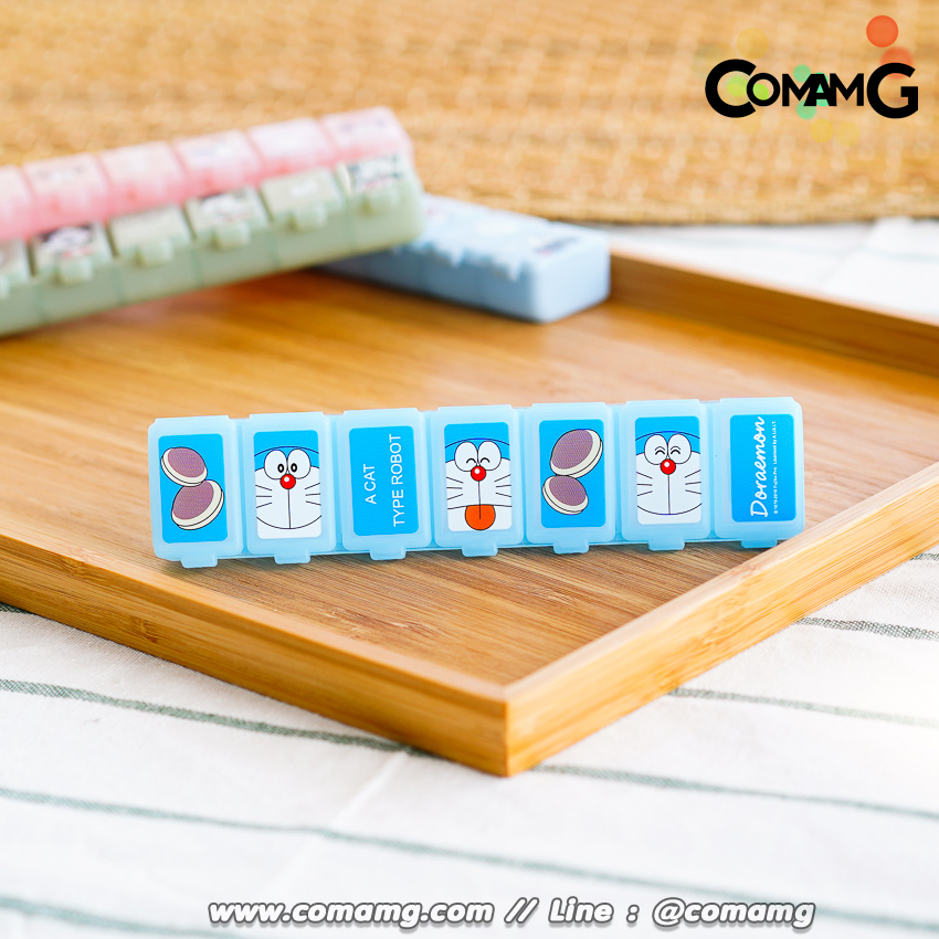 ตลับใส่ยา แบบ7ช่อง ลายมิกกี้เมาส์ หมีพูห์ แมวมาลี โดเรมอน ลิขสิทธิ์แท้