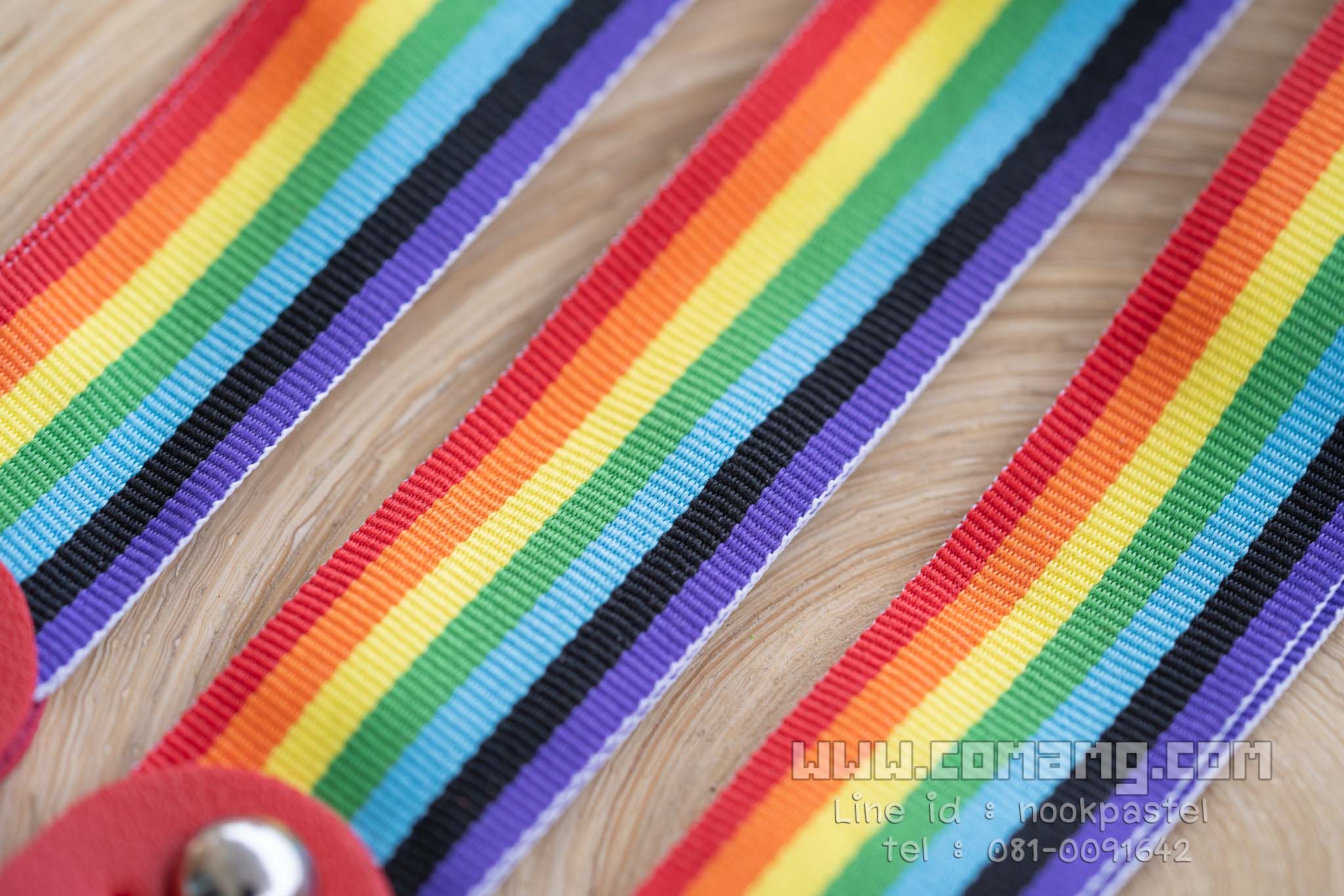 สายกระเป๋า สายคล้องมือผ้าสีรุ้ง