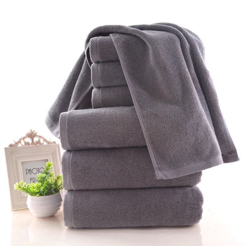 ผ้าขนหนูเช็ดตัวสีเทาCotton100% ผ้าขนหนูเกรดโรงแรม
