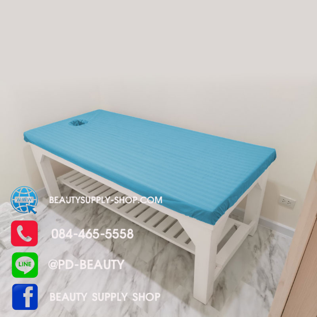 🔥 ขายดี🔥ผ้าปูเตียงสปา ผ้าปูเตียงนวดอโรม่า ผ้าปูเตียงนวดน้ำมัน ผ้าปูเตียงเจาะหน้า แบบรัดมุม (90*200*8cm)