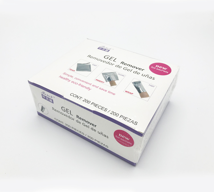 แผ่นถอดเล็บเจล น้ำยาล้างเล็บเจล แบบห่อ Gel Remover (200ชิ้น)