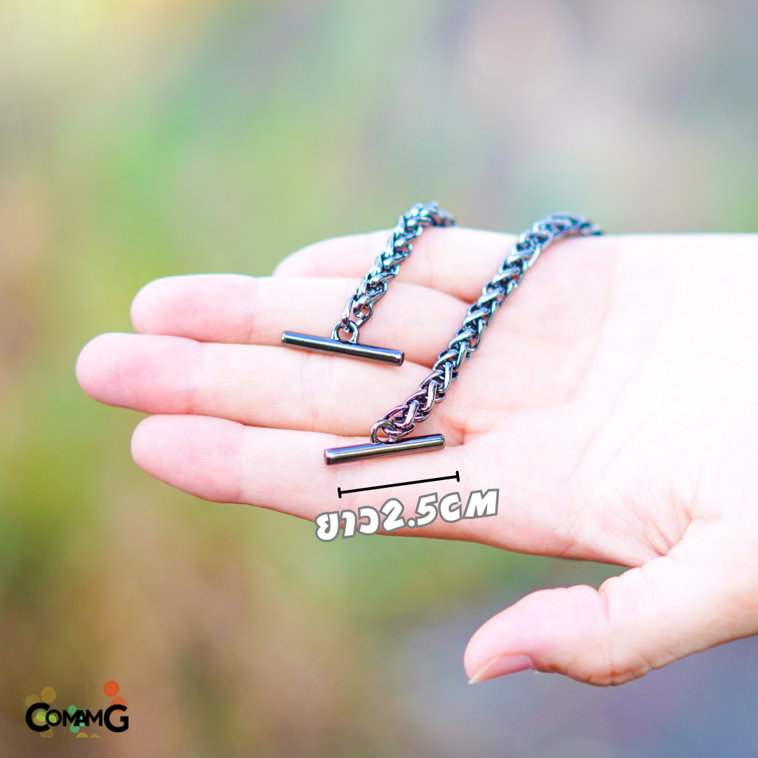 สายกระเป๋าโซ่ถักกลม หัวเกี่ยวตัวที สายโซ่ 100/120ซม มีหลายสี พร้อมส่ง