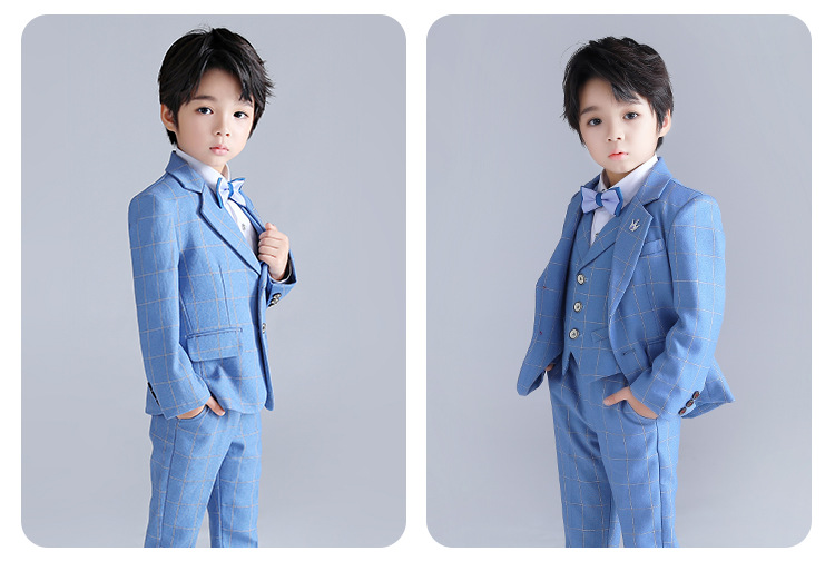 Bset0117- ชุดสูทเด็กชายครบเซทแบบ 4 ชิ้น และ 5ชิ้น เนื้อผ้าสวย ทรงชุดสวยดูดีเหมือนแบบ ขนาดชุด +ดูเพิ่ม ในรายละเอียด สำหรับออกงาน หรือการแสดง