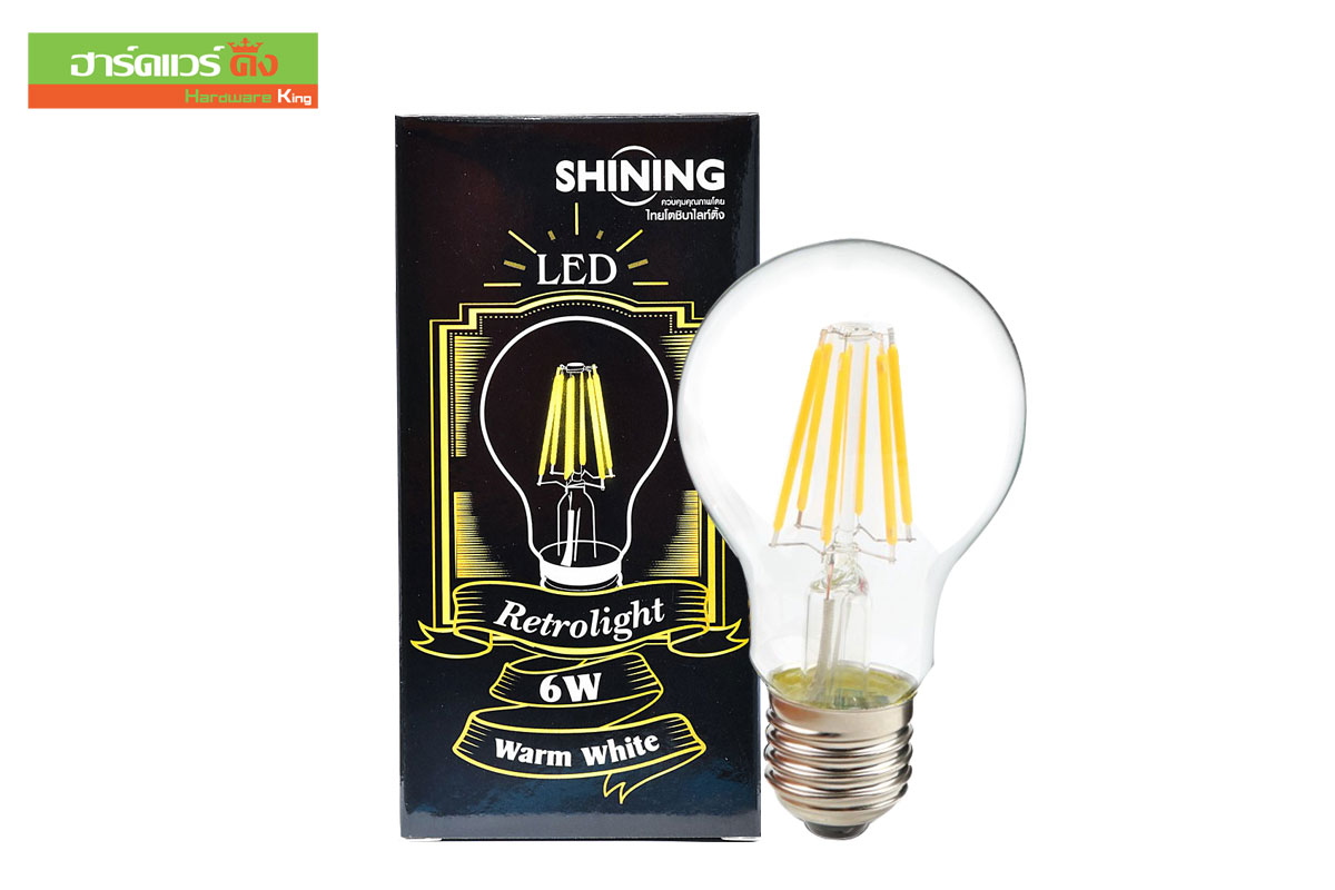 SHINING LED Retrolight 6W WARM WHITE E27