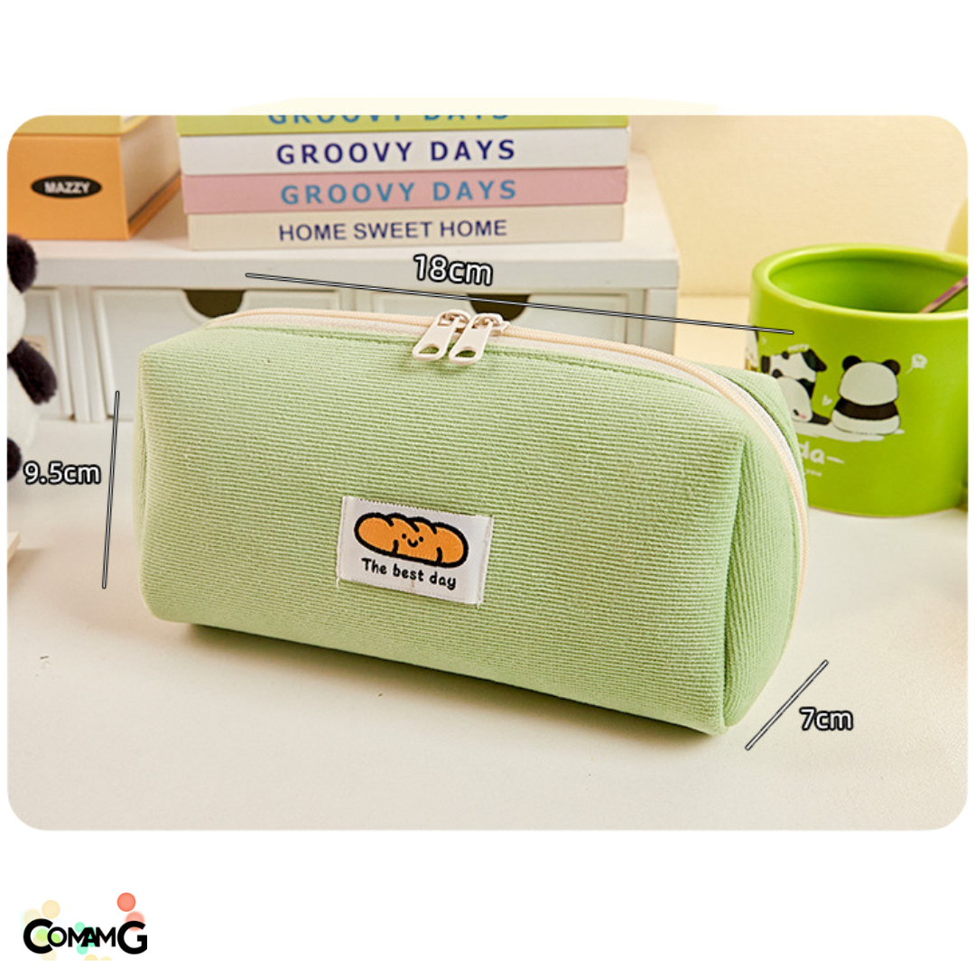 กระเป๋าดินสอผ้าร่อง The best day กระเป๋าเครื่องเขียนผ้านุ่มนิ่ม สไตล์น่ารัก พร้อมส่งในไทย