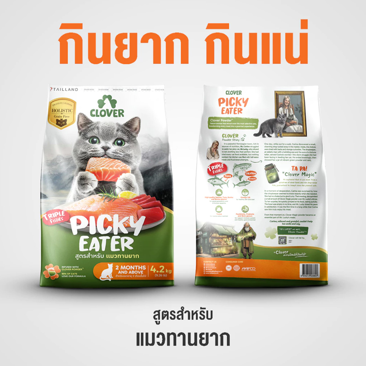 Clover holistic grain-free อาหารแมว อายุตั้งแต่ 2 เดือนขึ้นไป ขนาด 1kg