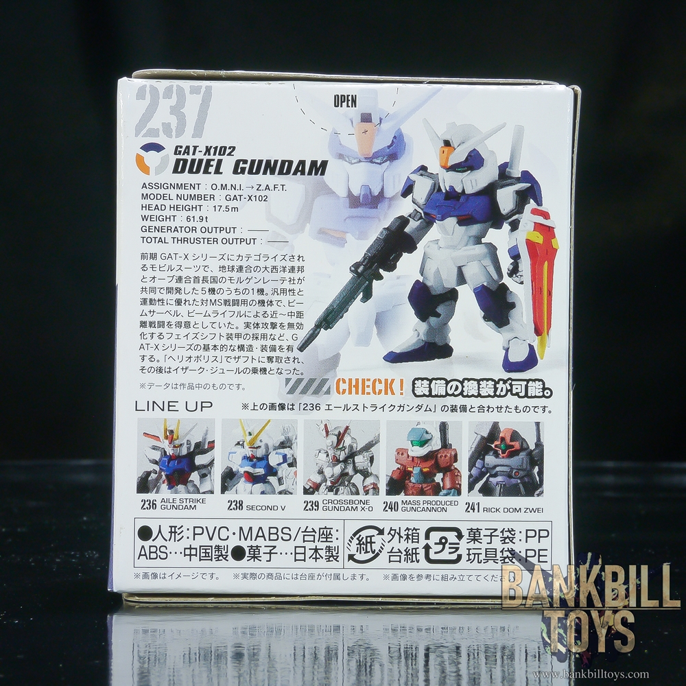 กันดั้ม Bandai Candy Toy FW Gundam Converge #20 No.237 GAT-X102 Duel Gundam
