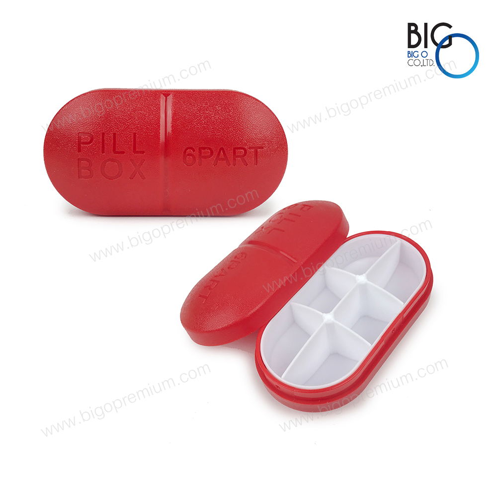 กล่องใส่เม็ดยารูปแคปซูล 6 ช่อง (Pill Box Capsule)