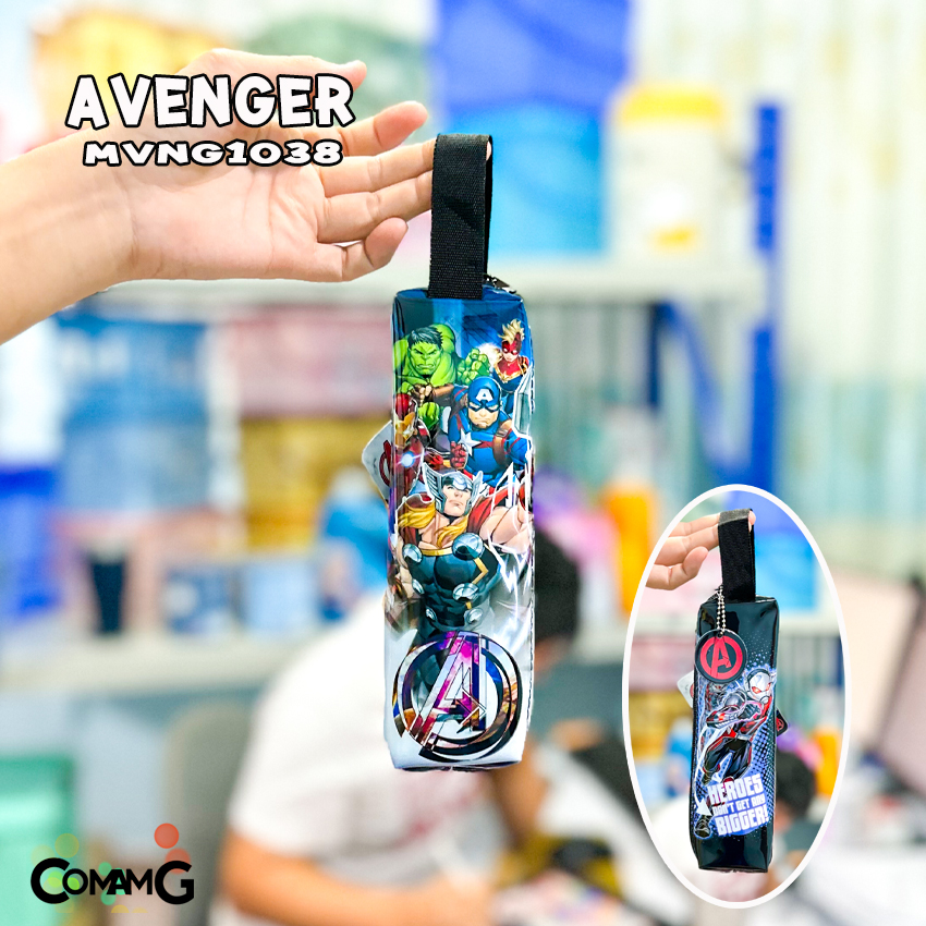 กระเป๋าดินสอ ทรงกระบอกเหลี่ยม กระเป๋าผ้า กระเป๋าใส่ดินสอ ลายการ์ตูนลิขสิทธิ์แท้