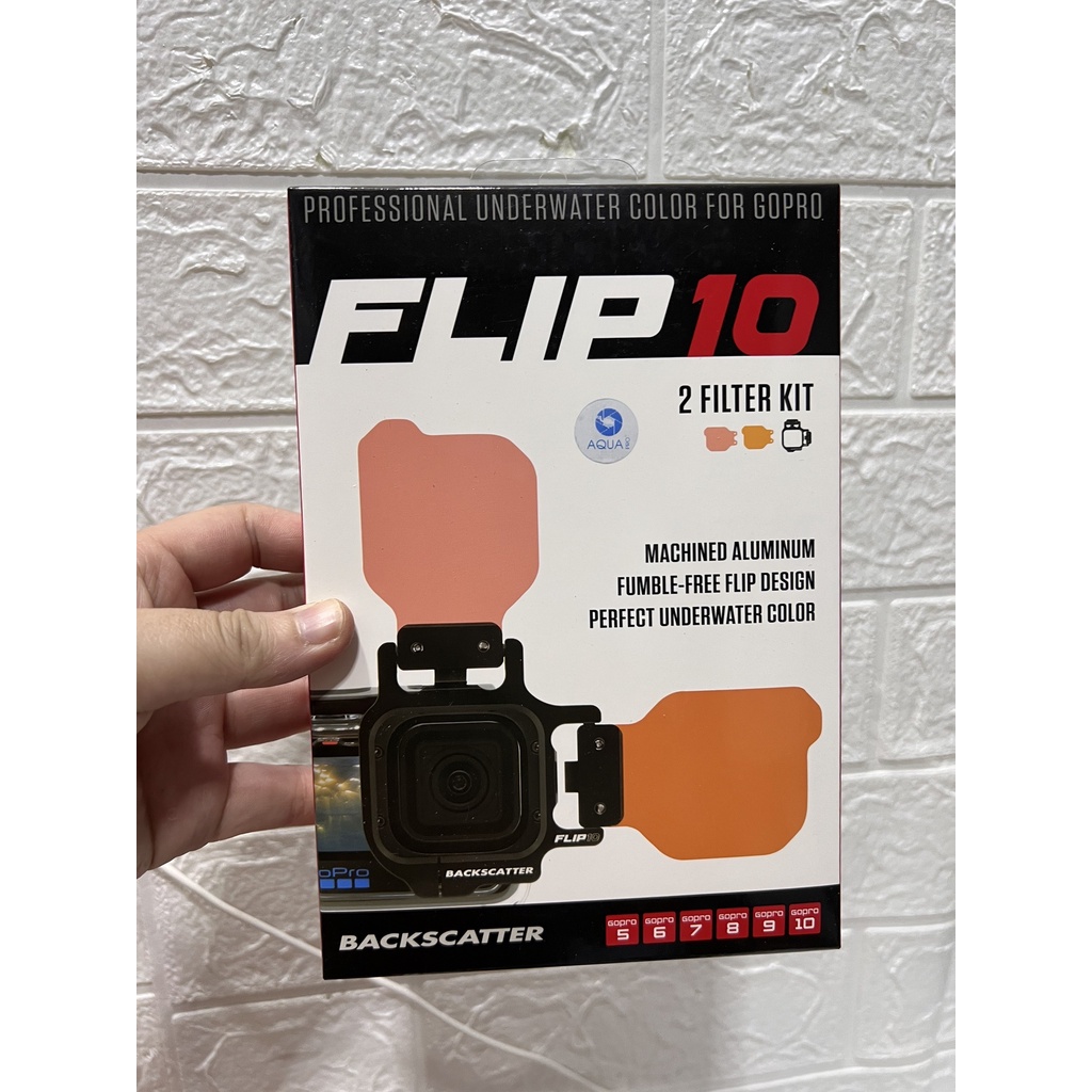 GoPro 7 / 6 / 5 Black Protective Housing + Backscatter Flip10 Shallow (10-25 feet) & Dive (25-80 feet) + Floating Hand