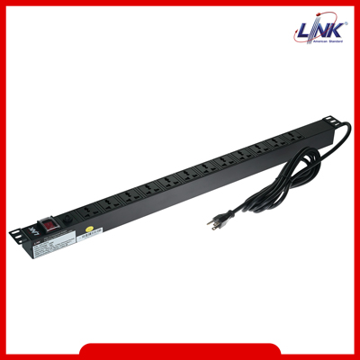 PDU 12 TIS Outlet (Lighting SW+Protection LED) รางไฟที่มี Eyes Shutter และสวัสซ์ไฟ