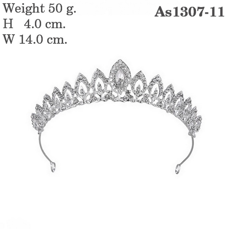 As13071 พร้อมส่งจากไทย มงกุฎเพชร สีขาว แวววาว สวยหรูดูเลิศ