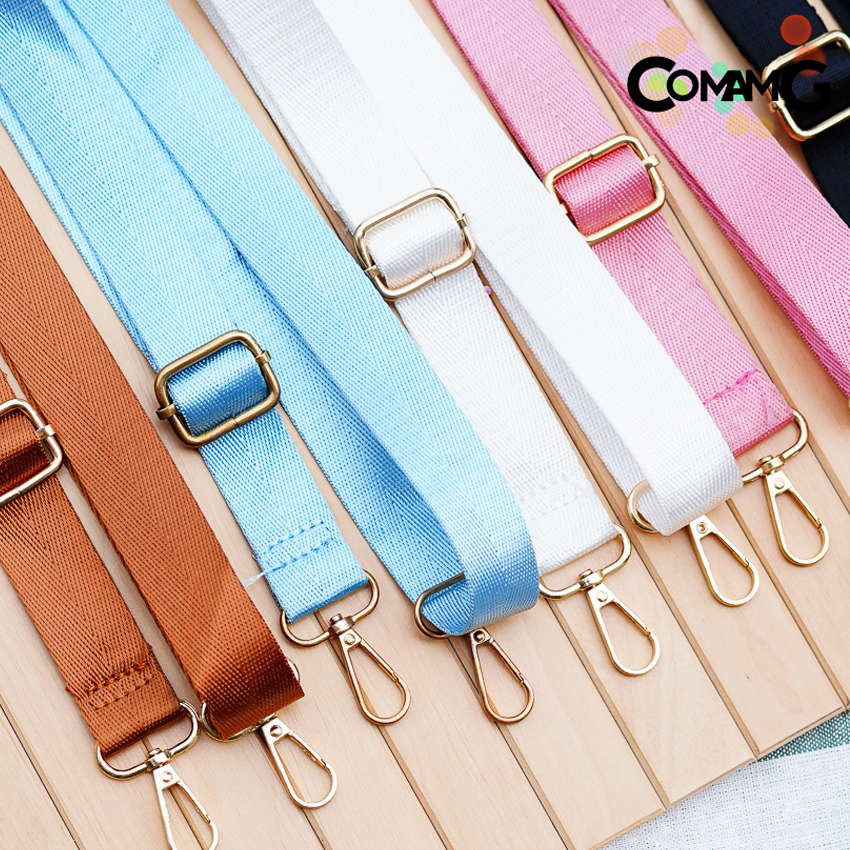 สายกระเป๋าผ้าไนลอน ผ้าลื่น สีพื้น